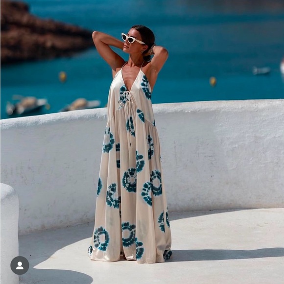 Zara dress maxi oversize fit boho blogger prints casual summer vacation wedding - Picture 6 of 15